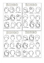 English Worksheet: Feelings Bingo Part 1/2