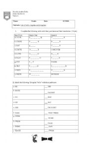 English worksheet: Verbs Test