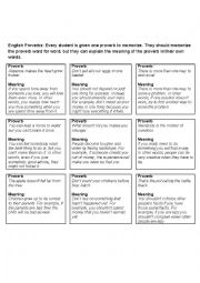 English Worksheet: English proverbs