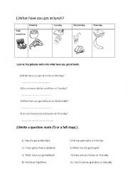 English Worksheet: lunchbox