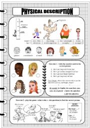 English Worksheet: Physical description **editable**