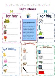 English Worksheet: Gift ideas 