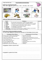 English Worksheet: Group Session: Pocket Money