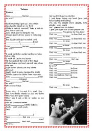 English Worksheet: Queen - Somebody to Love