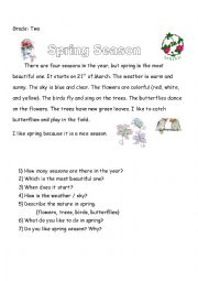 English Worksheet: spring