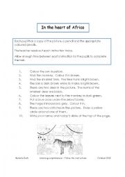English Worksheet: In the heart of Africa