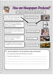 English Worksheet: How are Newspapers Produced?