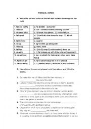 English Worksheet: Phrasal Verbs 