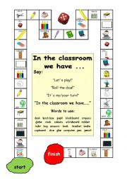 English Worksheet: classroom boardgame