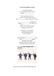 English Worksheet: Beatles: Ive Just Seen a Face