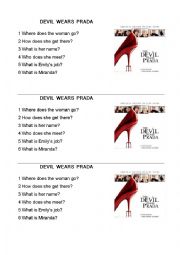 English Worksheet: devil wears prada