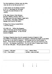 English Worksheet: The origins of English language