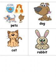 English Worksheet: Pets - flash-cards