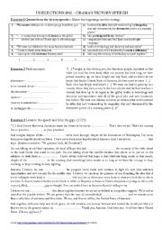 English Worksheet: US elections - Obamas victory speech