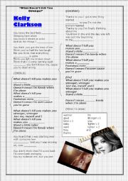 English Worksheet: stronger. Kelly clarkson song. Comparative form