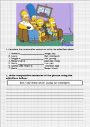 the simpsons. Comparative sentences. Comparative form