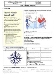 English Worksheet: Lesson 5 / Unit 1: Walking Tour (Part1) 4th Form 