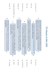 English Worksheet: TV shows in the USA
