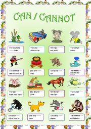 English Worksheet: CAN / CANNOT