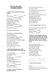 English Worksheet: Oh My My My - Taylor Swift