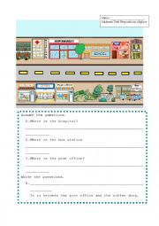 English Worksheet: Prepositions of place 