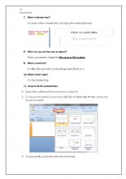 English Worksheet: Power point summary