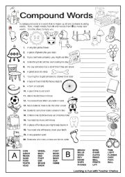 English Worksheet: Compunds Words 2