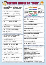 English Worksheet: Present Simple of  TO BE