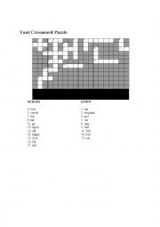 English Worksheet: Crossword Puzzle