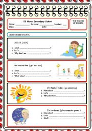 English Worksheet: suggestions 2