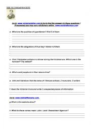 English Worksheet: The Victorian Society