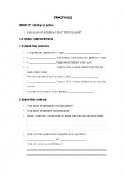 English Worksheet: LISTENING. FRACTURES