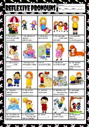 English Worksheet: REFLEXIVE PRONOUNS + KEY