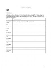 Template for students to write a conversation dialogue