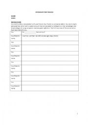 English Worksheet: Template for students to write a conversation dialogue