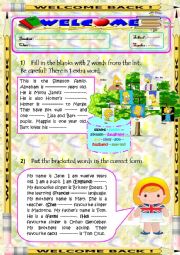 English Worksheet: Activities for beginners (2 PAGES) 