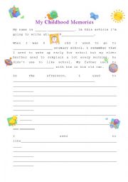 English Worksheet: childhood memory