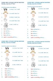 English Worksheet: my body and the functions