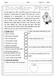 English Worksheet: Health