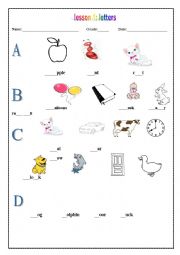 English Worksheet: abcde