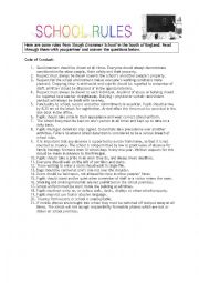 English Worksheet: Discussing school rules