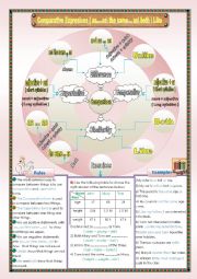 Comparison ( comparative and superlative form / as ...as /both/ the same ..as/ like) 