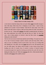 energy drinks reading comprehension