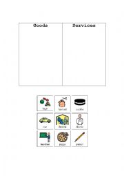 English Worksheet: places, goods and services