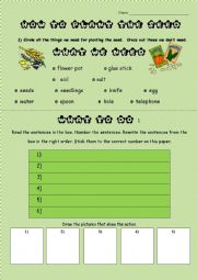 English Worksheet: How to plant the seed