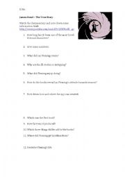 English Worksheet: James Bond - The True Story (handout to go with the documentary on utube)