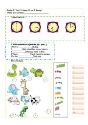 Revision test for elementary students Group one