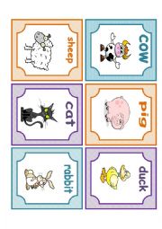 English Worksheet: farm animals flashcards