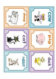 farm animals flashcards