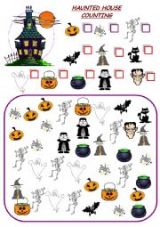 English Worksheet: Halloween counting
